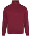 JH046 Zip Neck Sweatshirt Burgundy colour image